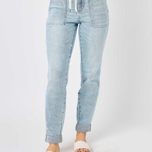 Judy Blue High Waist Vintage Double Cuffed Jogger Denim Jeans 88691 - Size 11/30